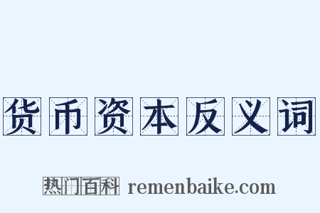 货币资本反义词是什么意思的图片